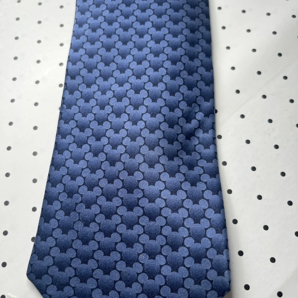 Disney Parks‎ Mickey Mouse Woven Silk Necktie Blue Walt Disney World Disneyland